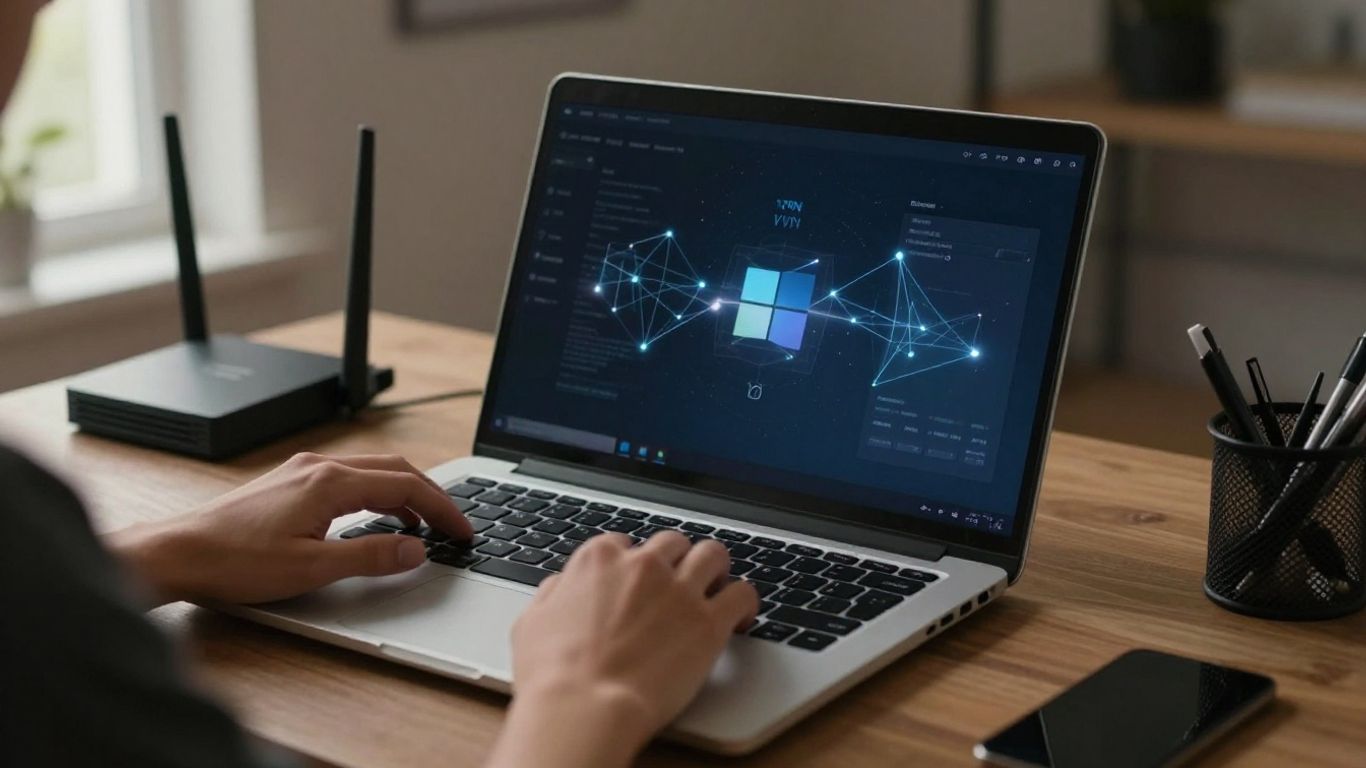 Private browsing setup on a Windows laptop