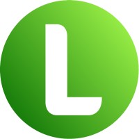 LeanLaw logo featuring a stylized white uppercase "L" with rounded edges, set against a vibrant gradient green circle,.