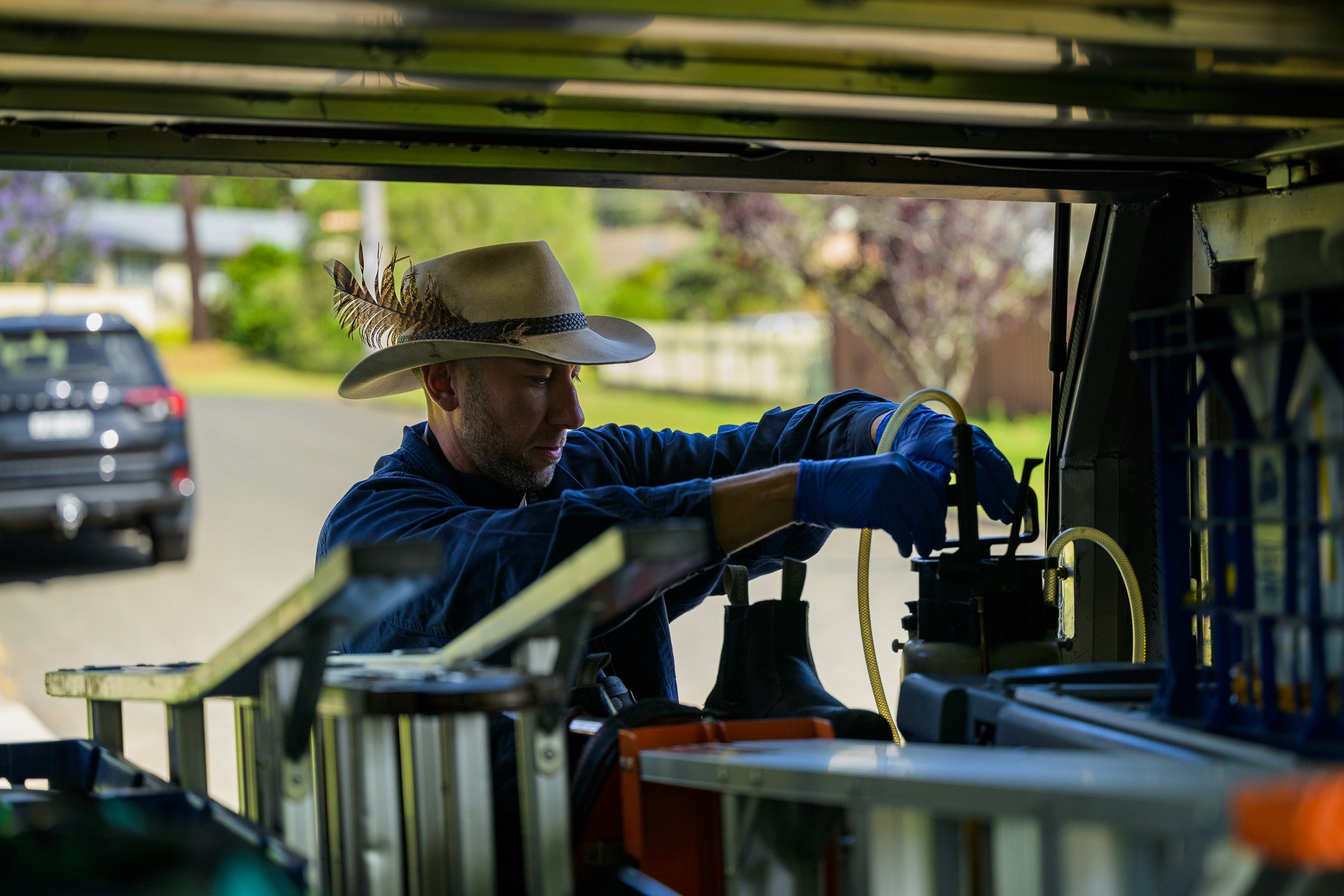 Pest fogging treatment at a warehouse