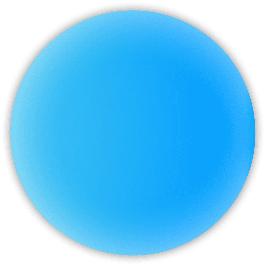 A gradient blue circle that changes from light to dark blue.