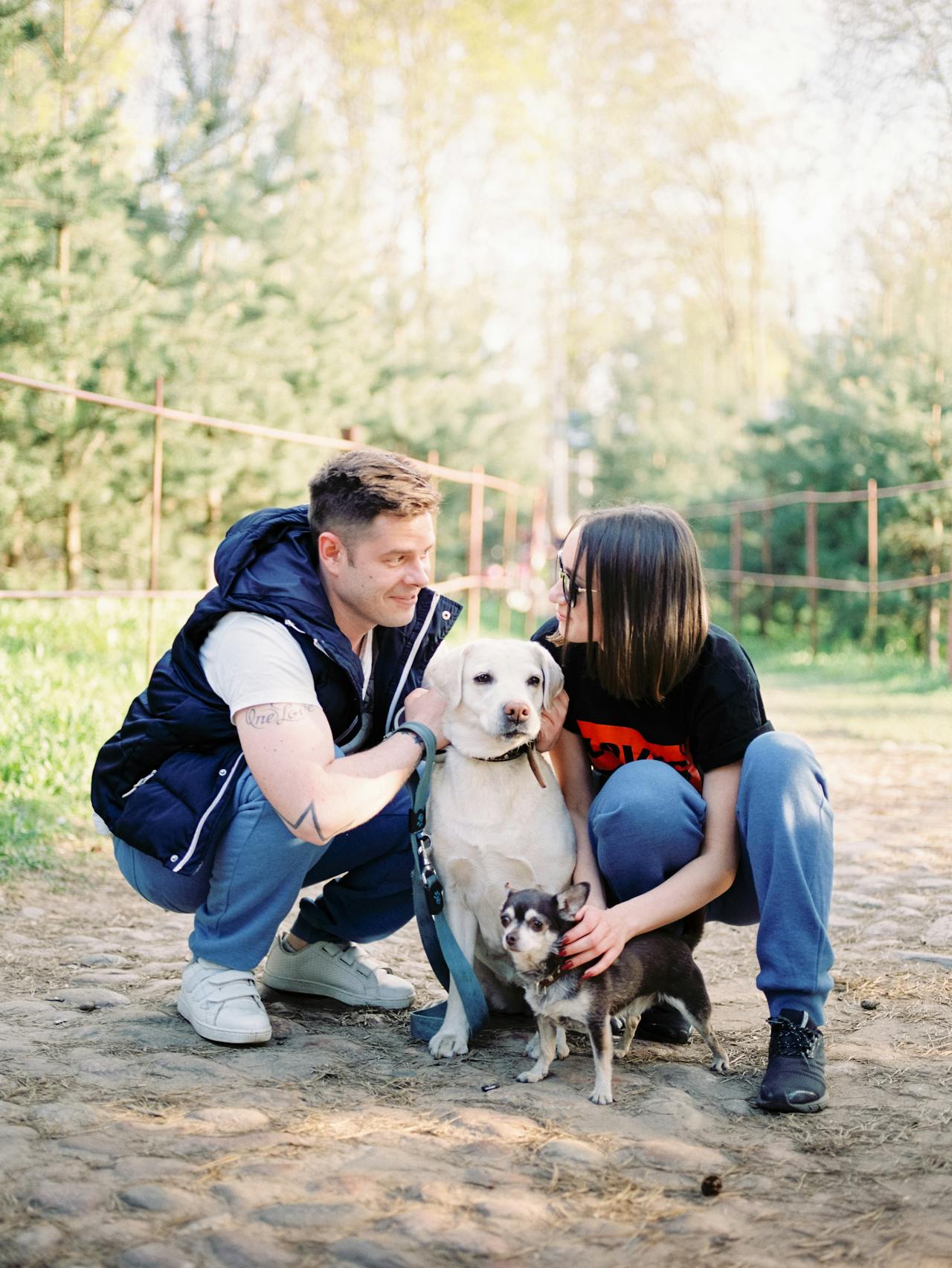 A Couple with Two Dogs