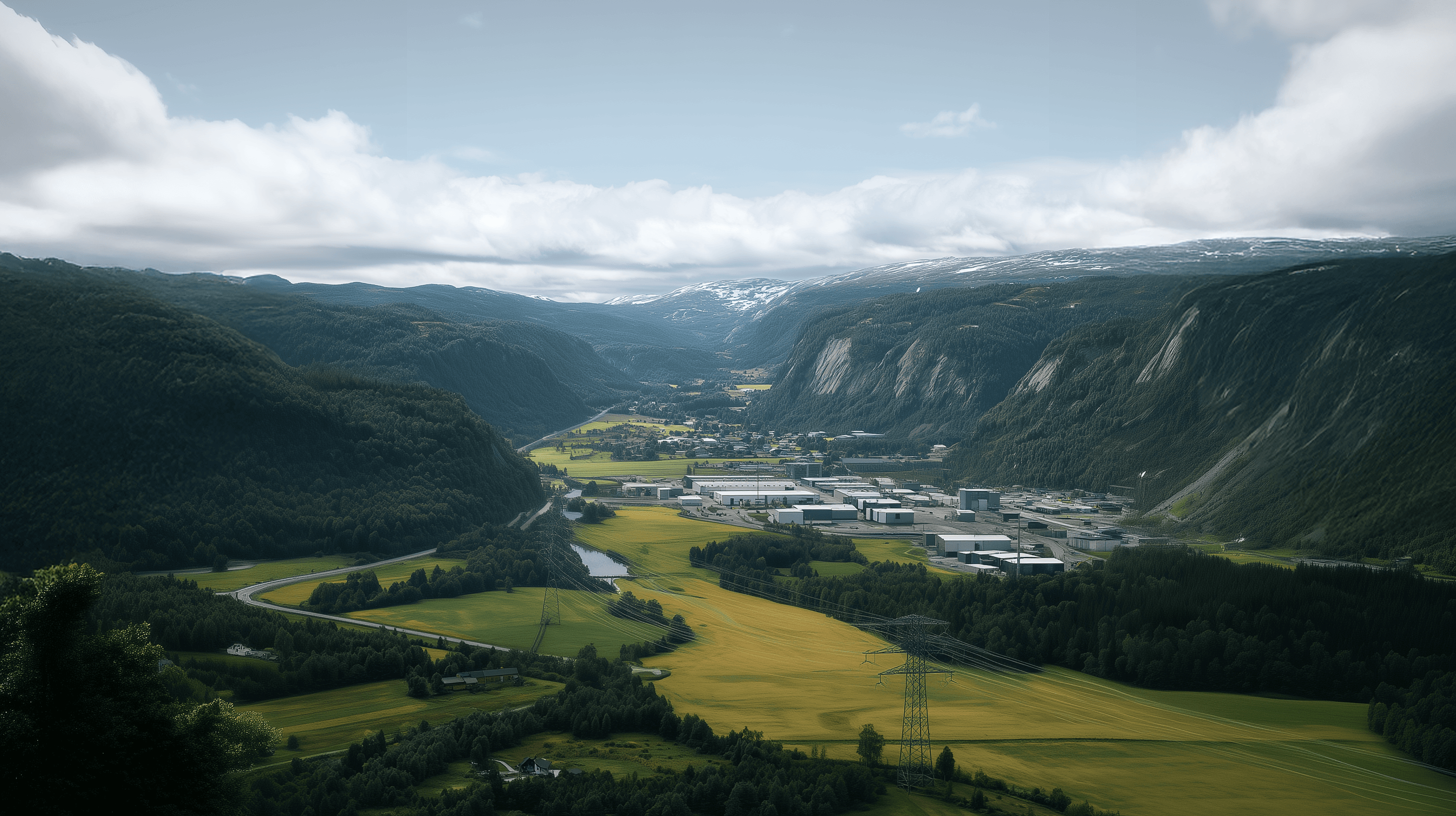 aerial view of green mountains and lake