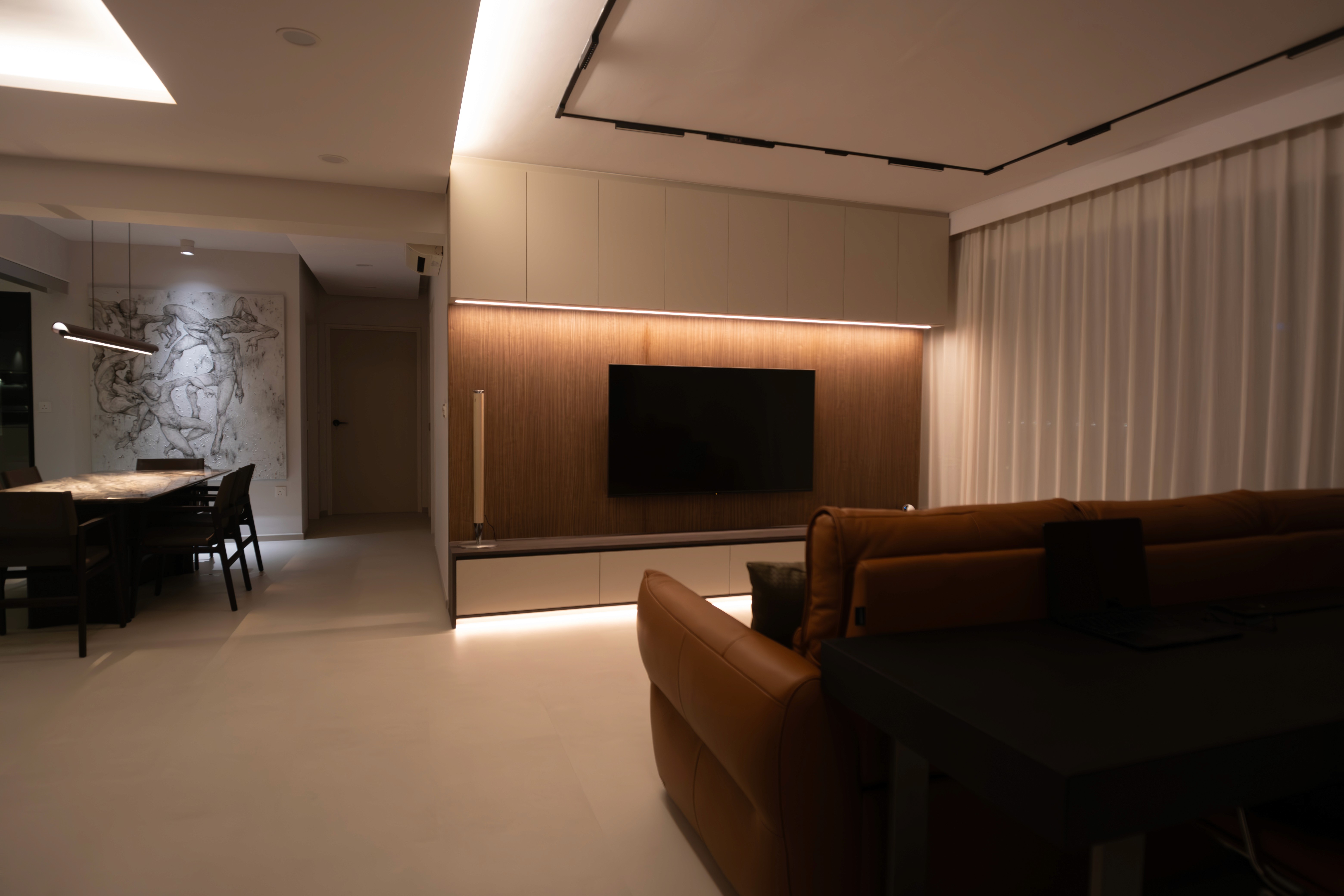 alt="Japanese inspired cafe seating area interior design Singapore Moss Matcha"