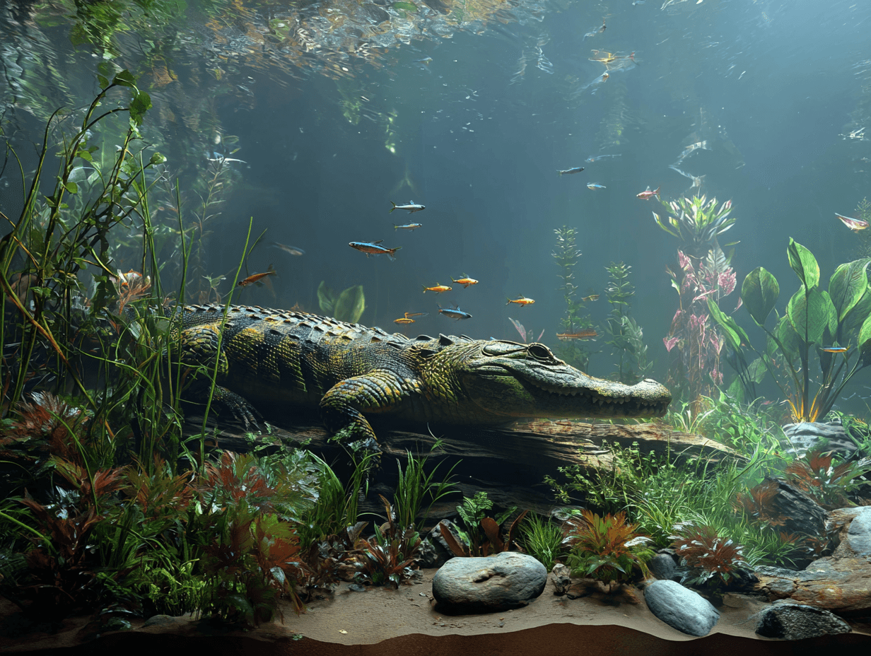 A Crocodile as the main Aquascape feature
