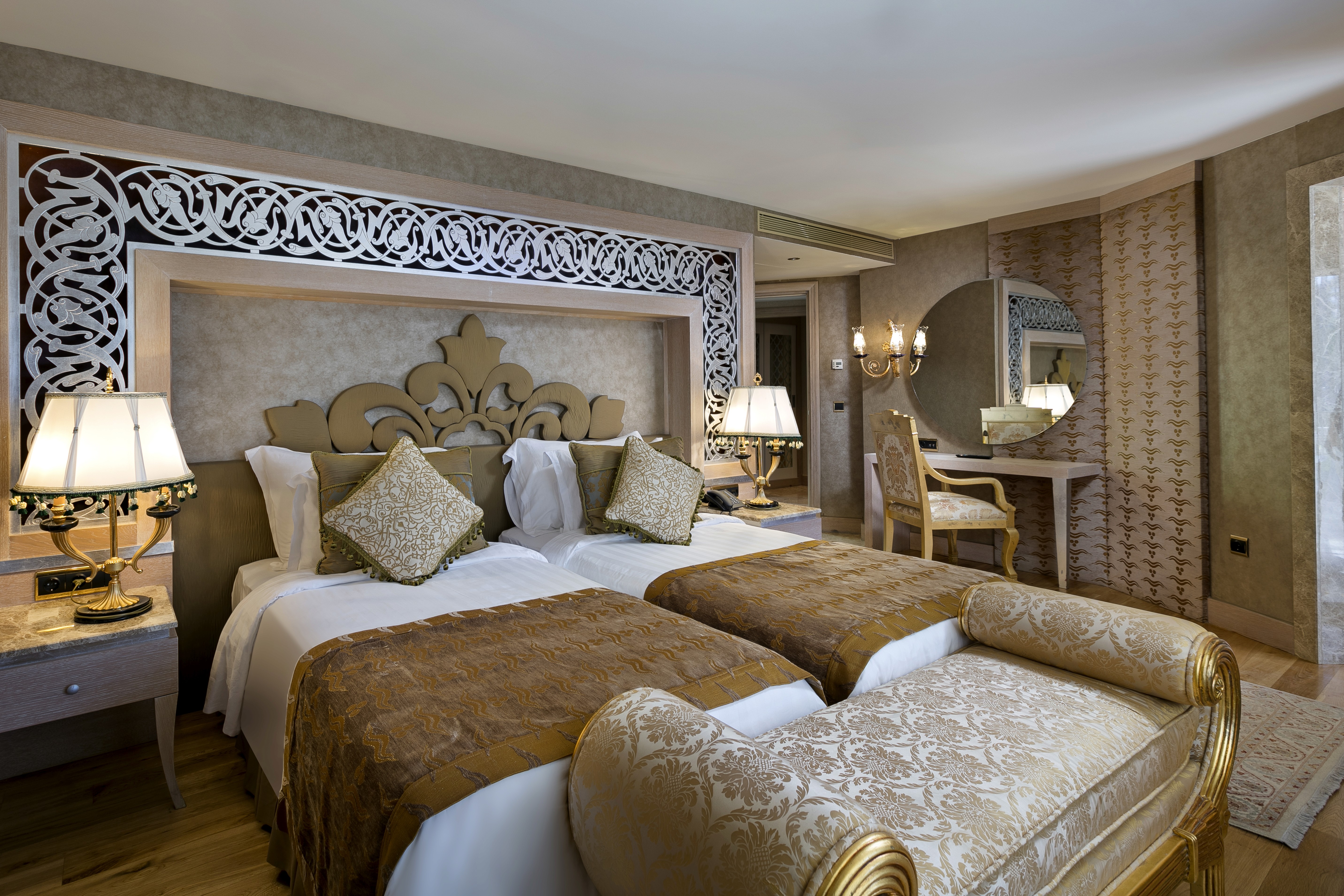 Bathroom with shower, branded amenities, makeup mirror, and hair dryer.