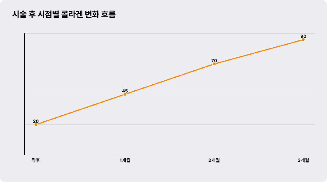 시술 후 시점별 콜라겐 변화 흐름