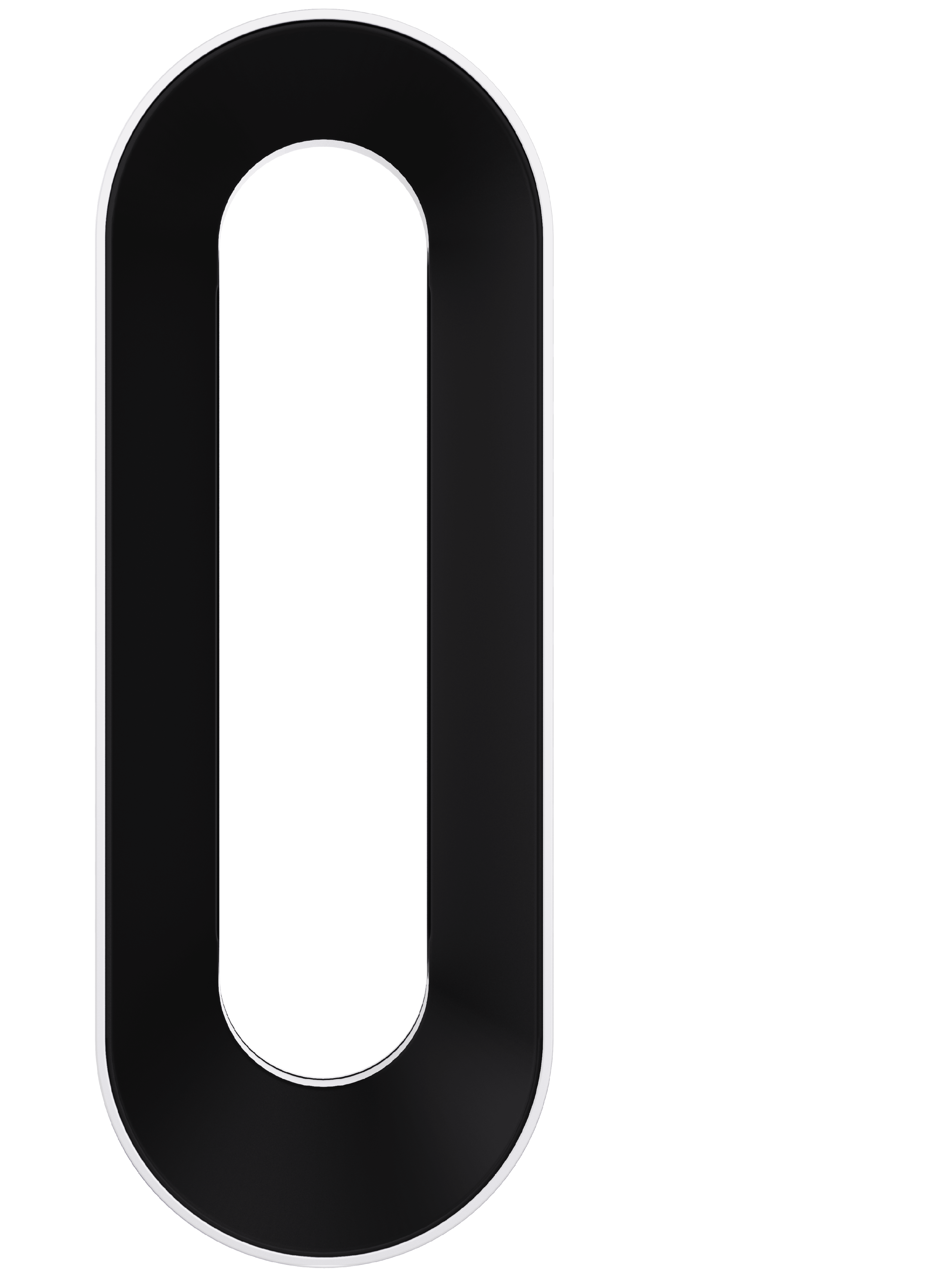 The outer form of the Lift alarm clock in a front view on a transparent background.