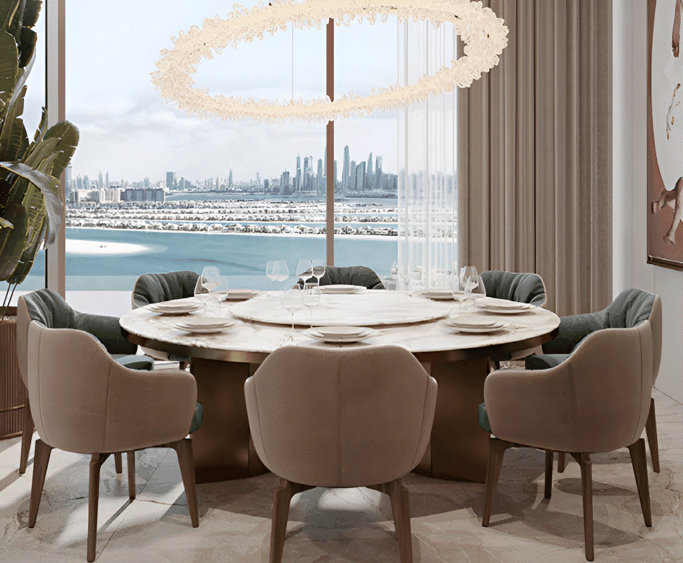 A modern living room with a large sectional couch and a coffee table, showcasing the Orla Infinity design aesthetic.