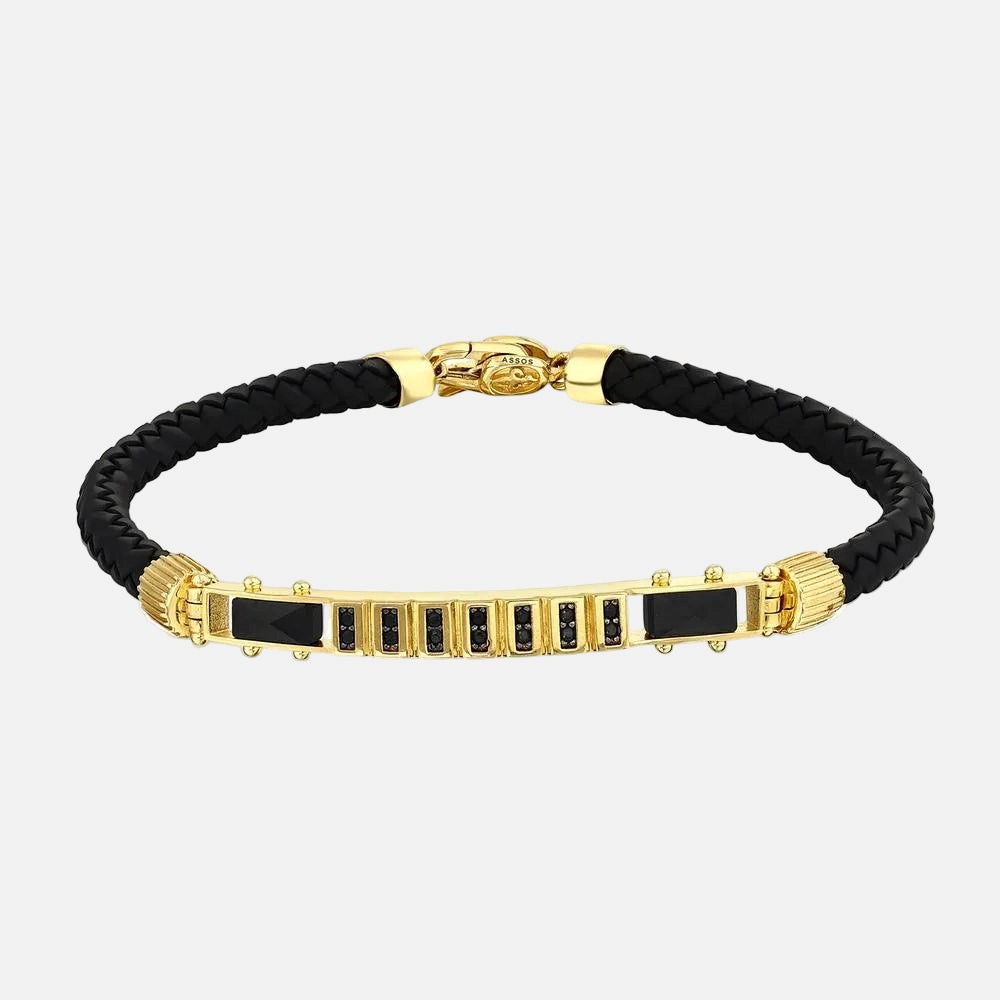 Assos Pırlanta 14 Ayar Altın Modern Tasarım Şık Erkek Bileklik