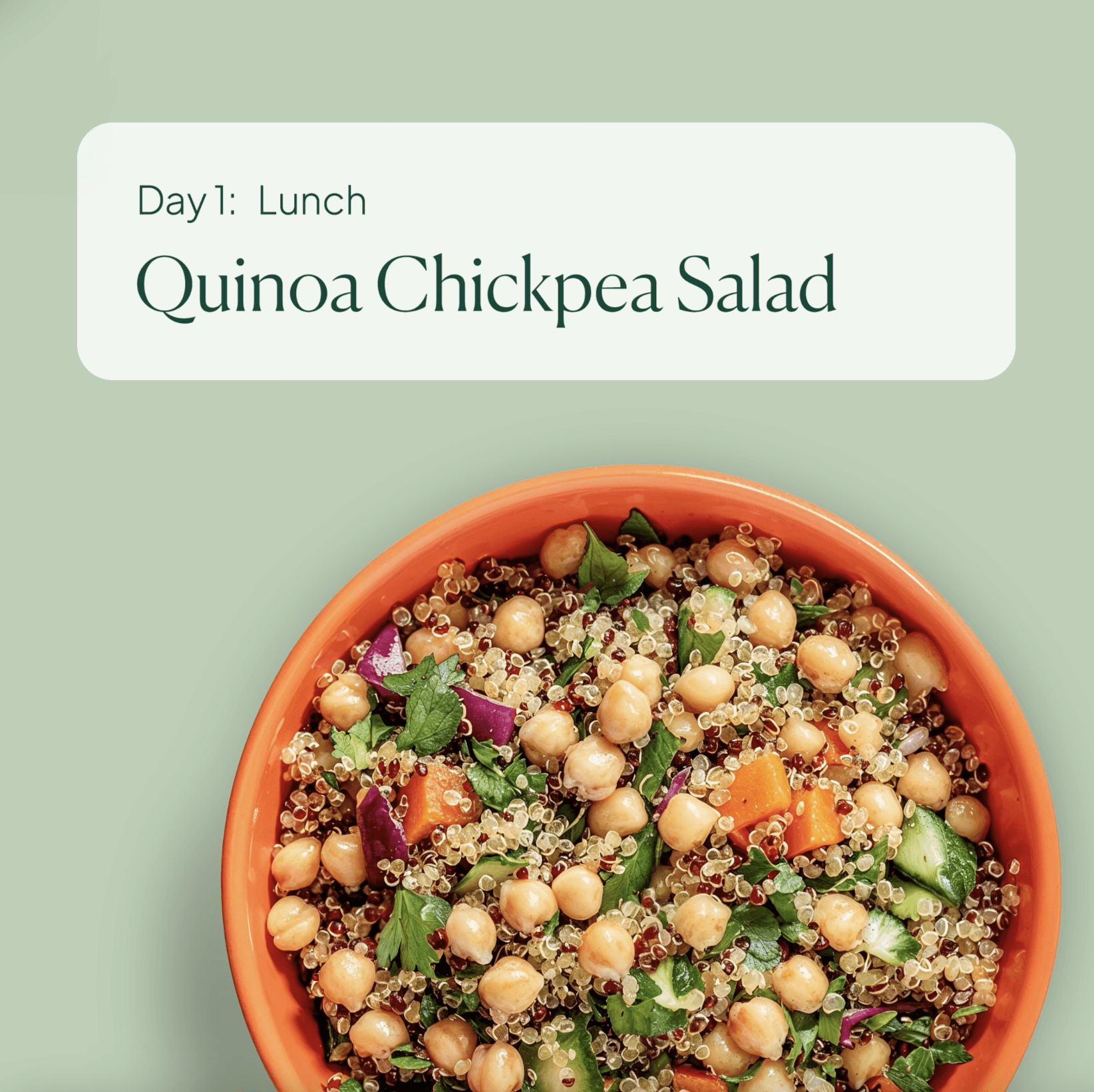 Quinoa chickpea salad example