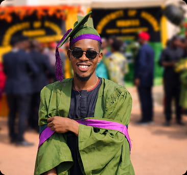 Daniel Ekeh - Web Designer and UI/UX Developer in Nigeria, pictured at university graduation