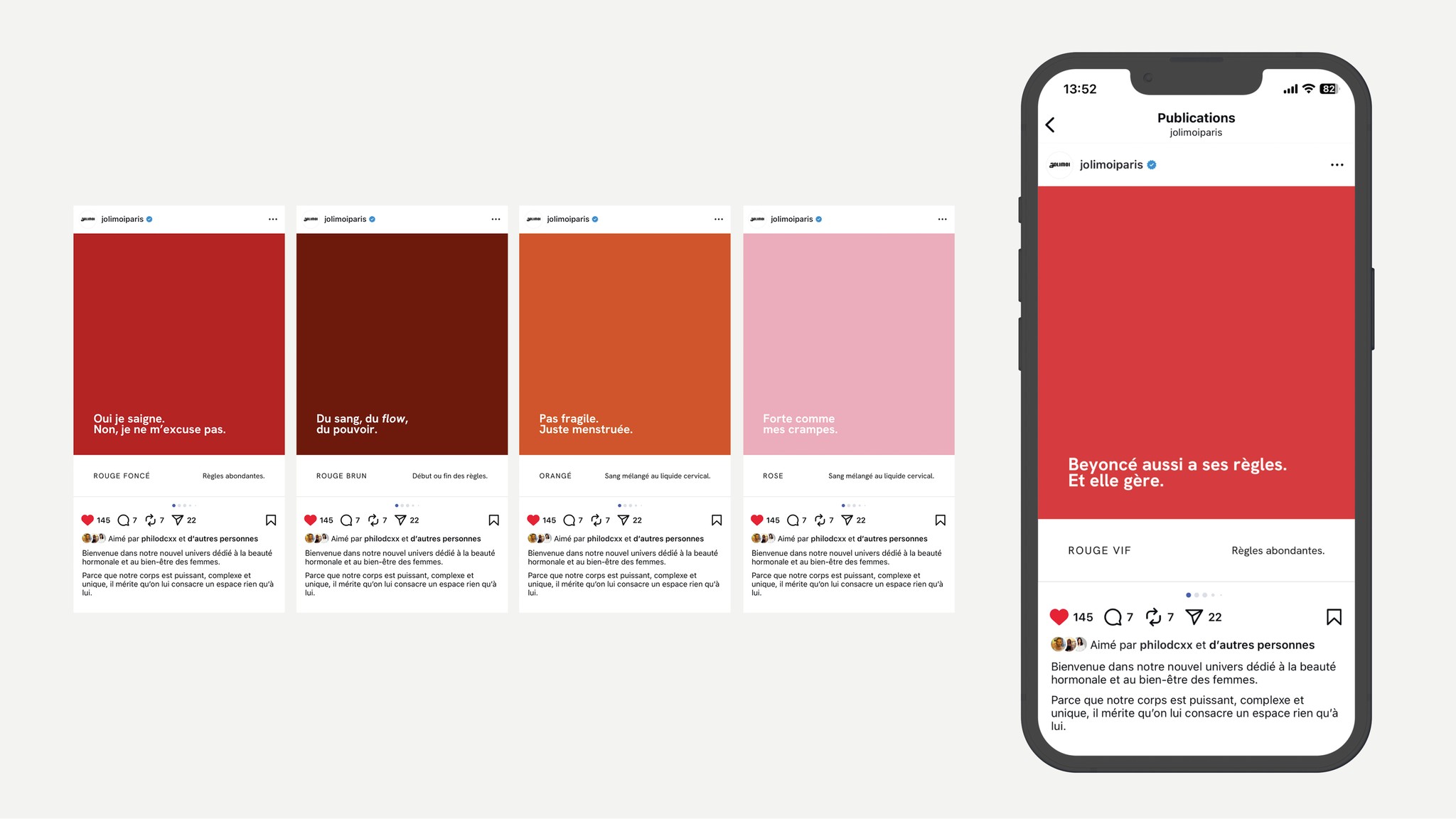 Campagne social media – direction artistique pour Jolimoi