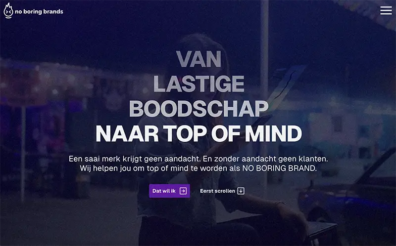 no boring brands dot NL website preview image