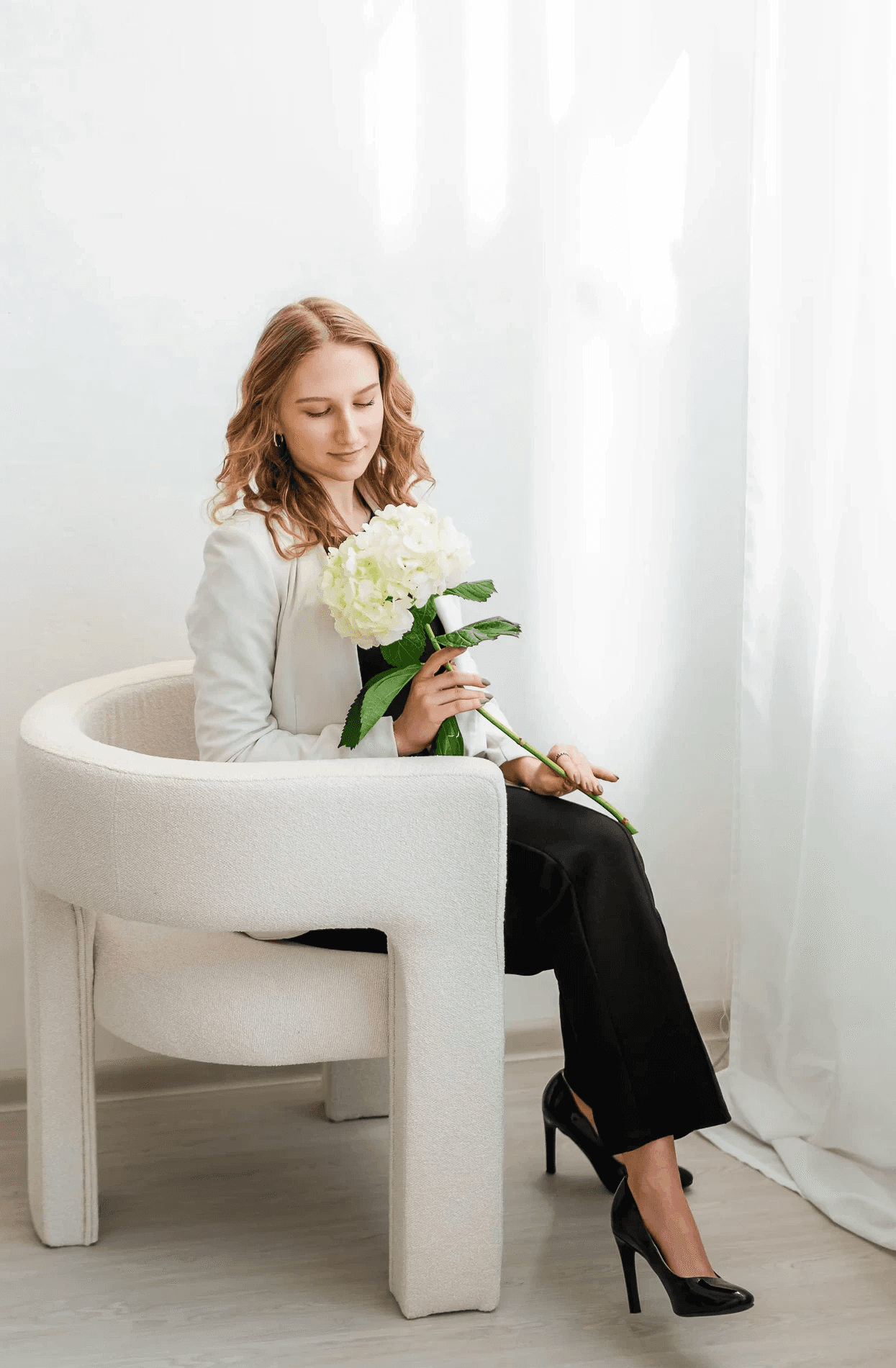 couple sittting with flowers