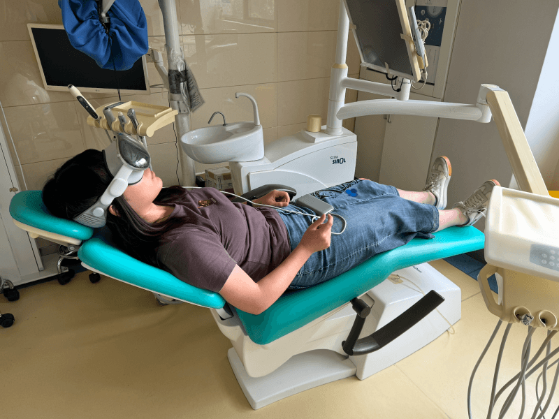 Patient using Vision Pro