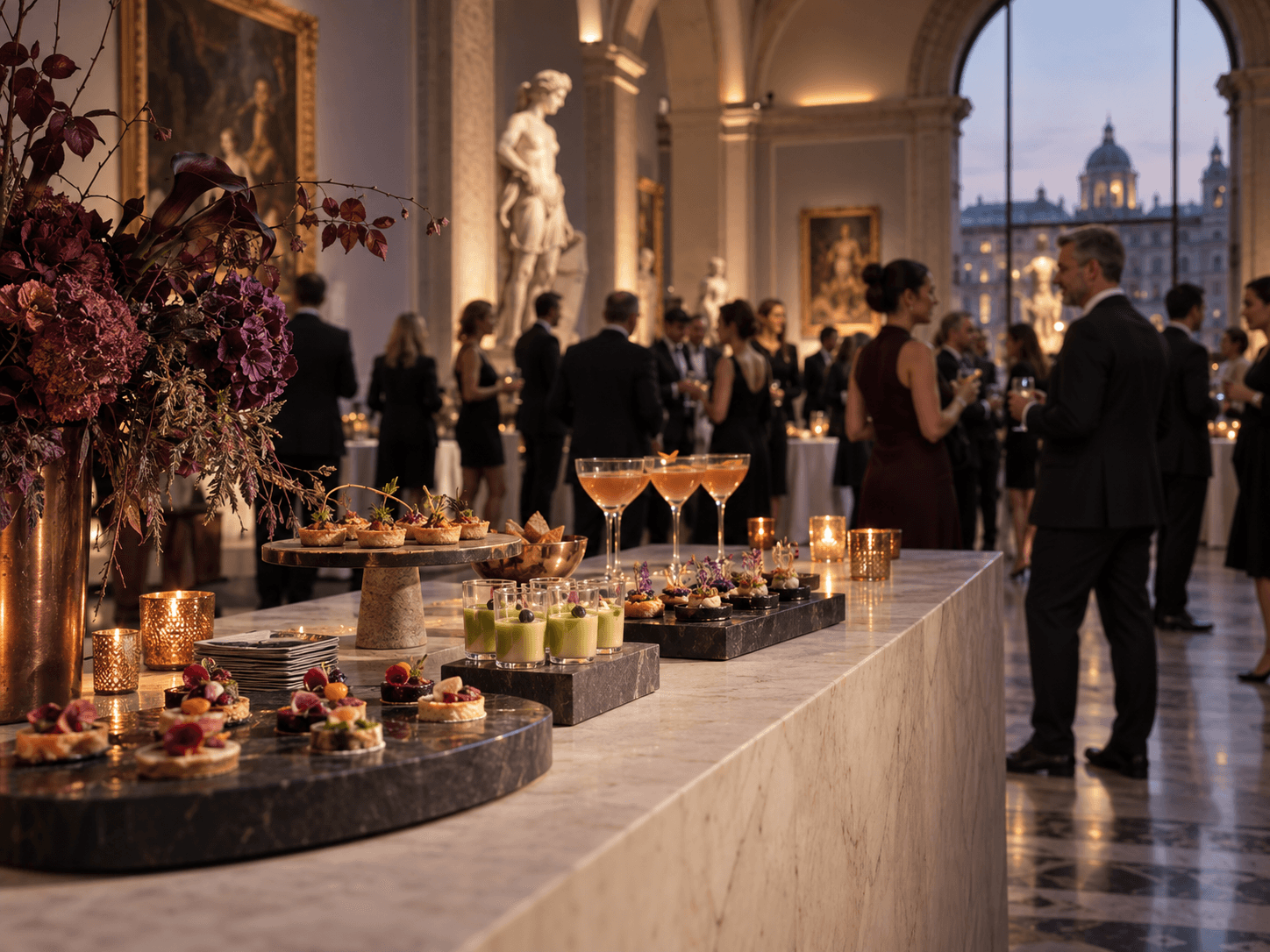 Corporate reception in a gallery