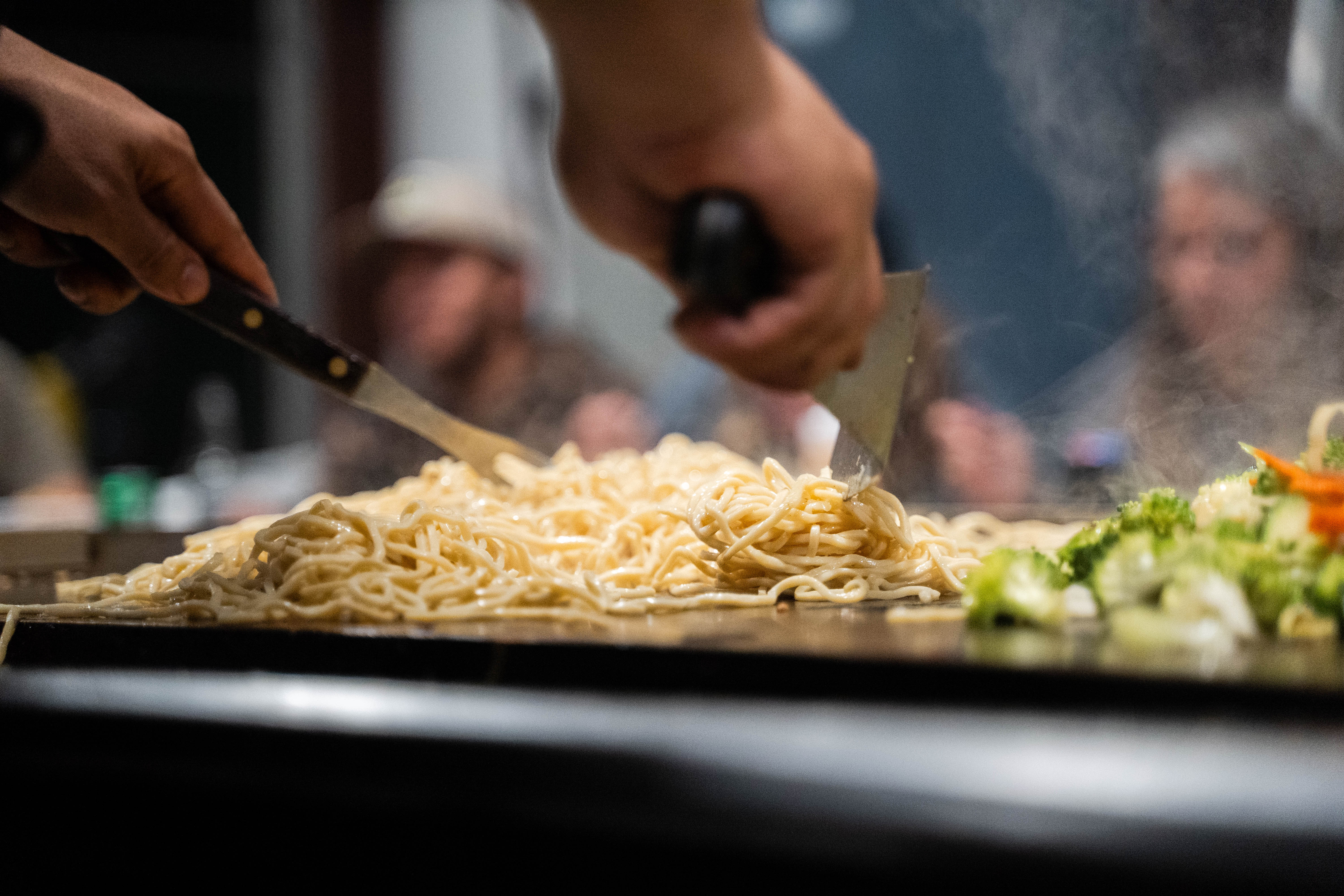 private hibachi party setup in virginia home