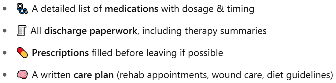 What You’ll Need to Manage After Discharge: