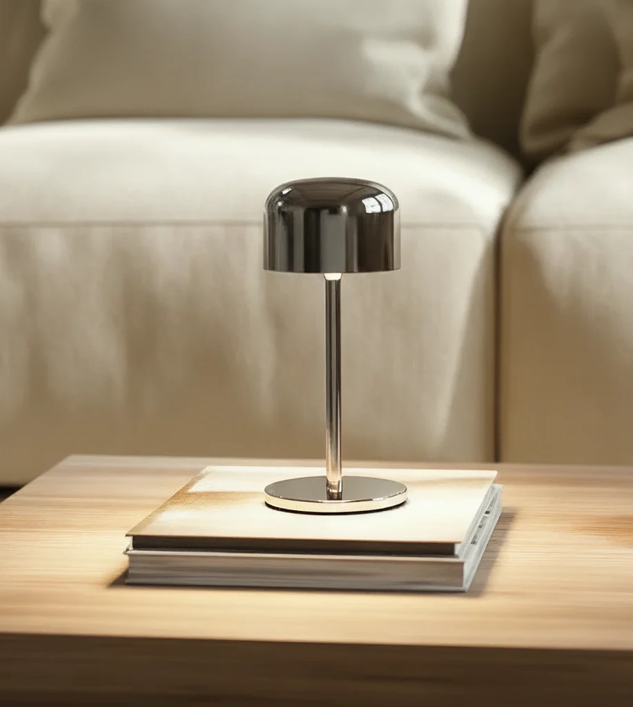 Cora Akkutischleuchte chrom Neona