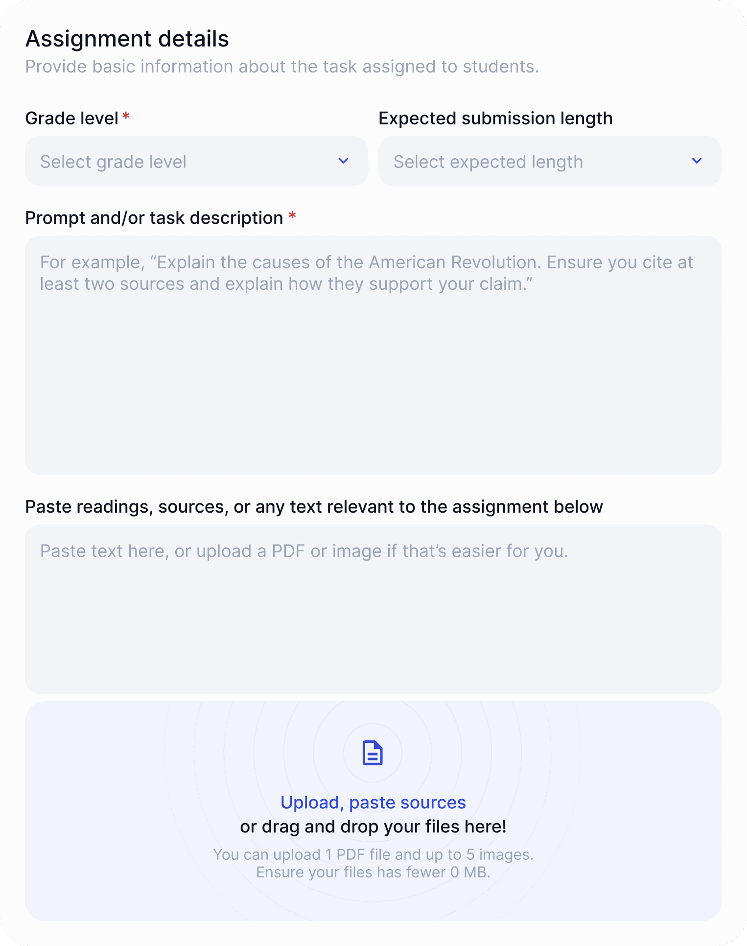 A blank form template with fields for name, email, and description, set against a light background.