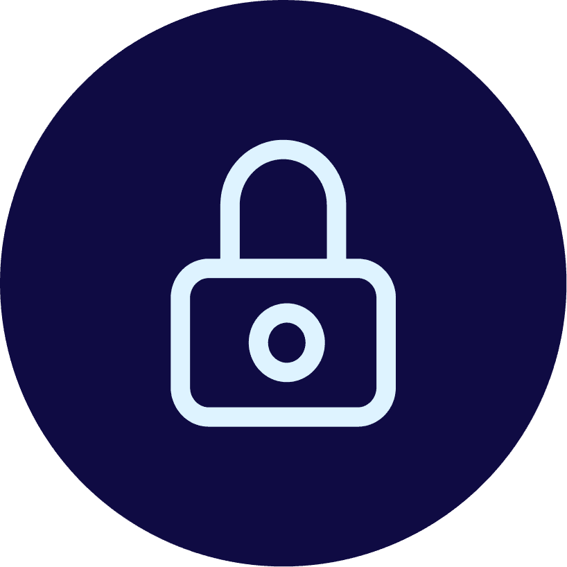 Icono de un candado representando la seguridad y vigilancia garantizada en los parqueaderos de Zona P.