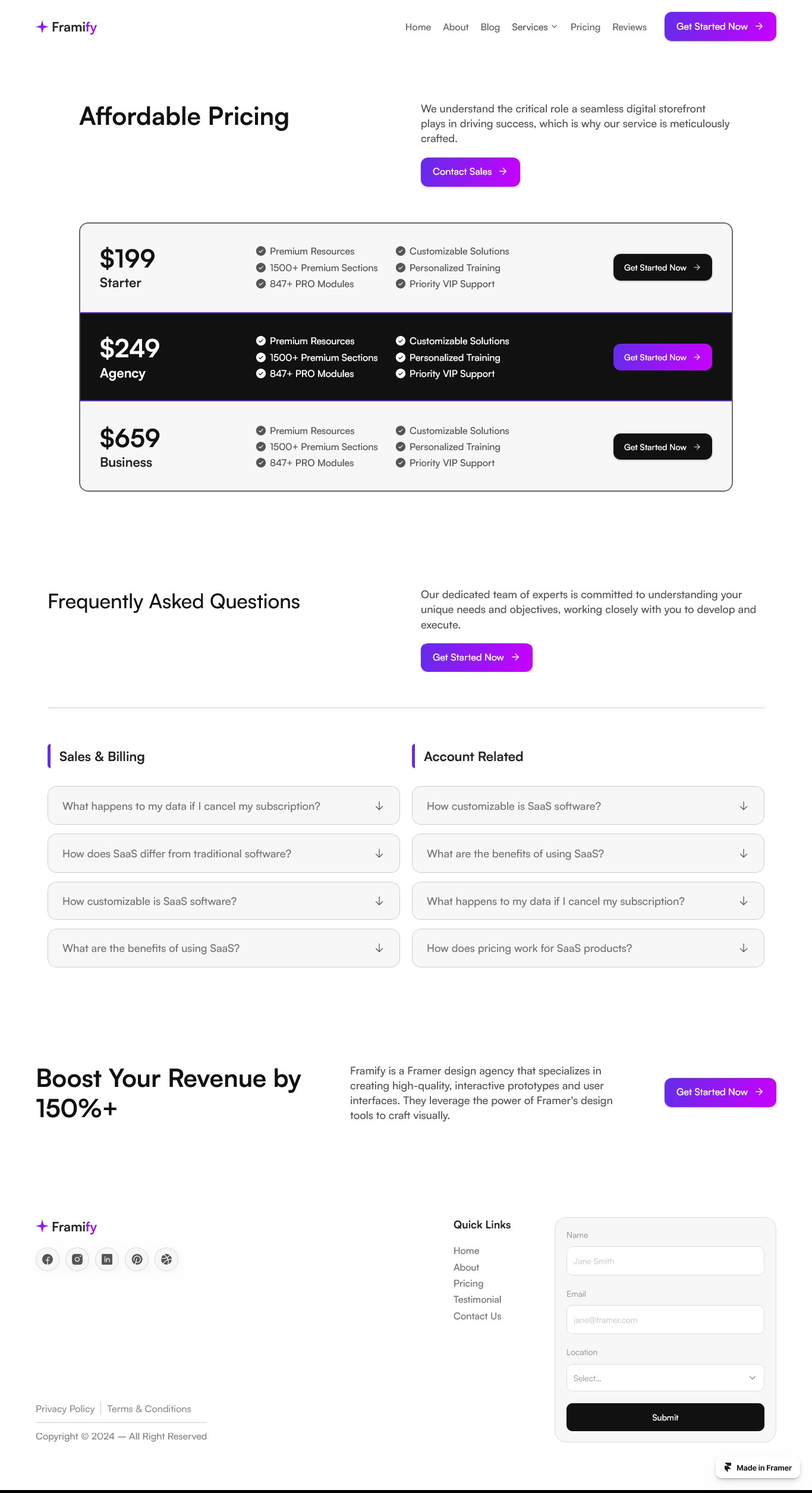 Framer Pricing Page v6