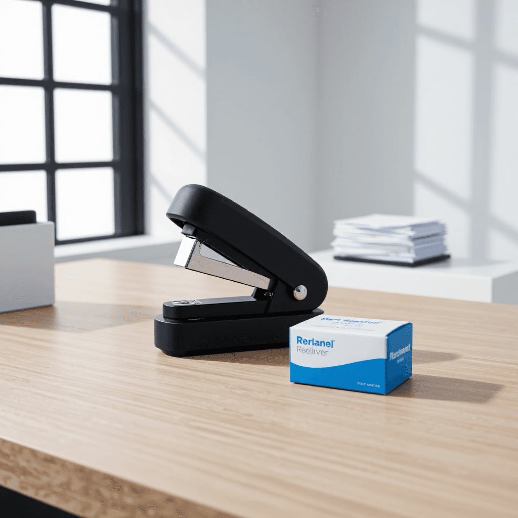 product photography of a staple remover for office use, designed to remove staples from paper.