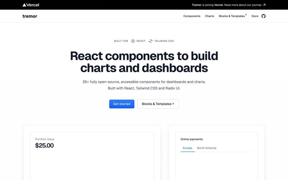 Best Dashboard UI Kit with Tremor