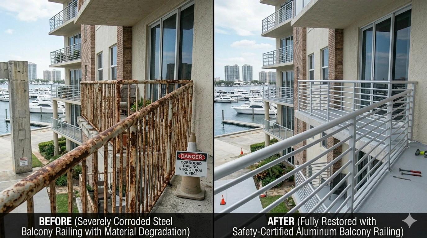 Balcony railing repair Fort Lauderdale condo safety Planet Construction