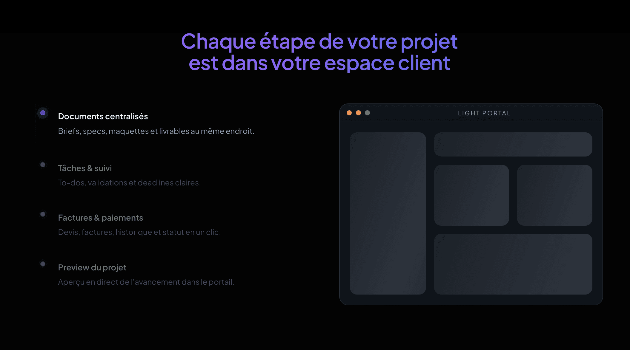 Portail client — Espace projet