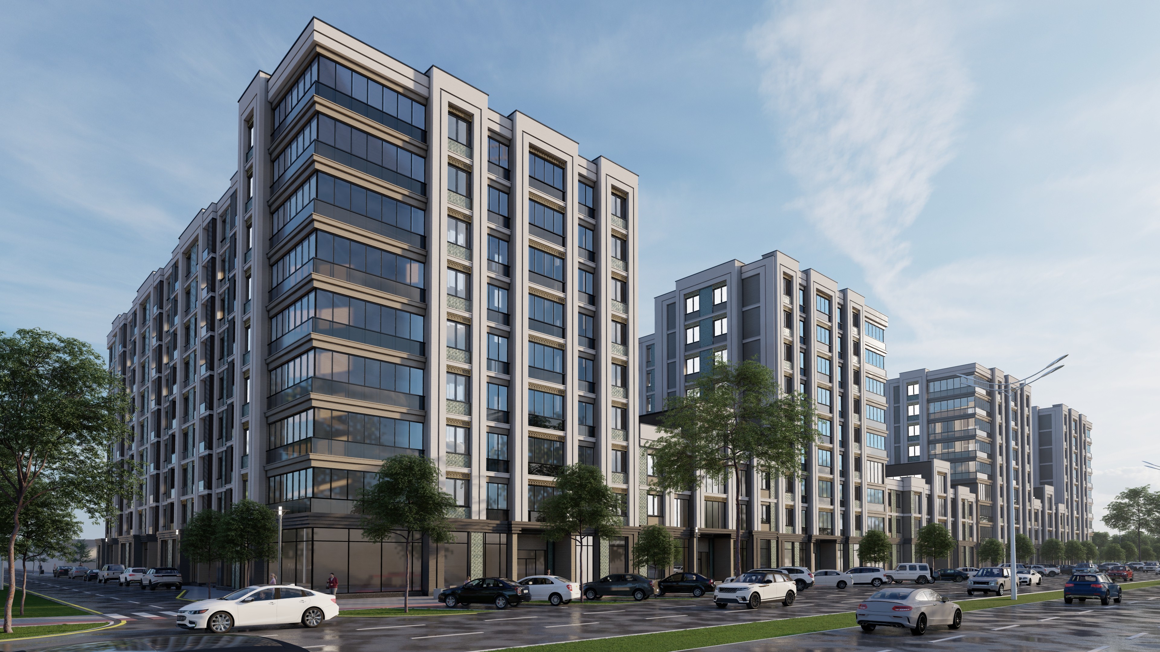 Архитектурный рендер жилого комплекса Chimgan Hills