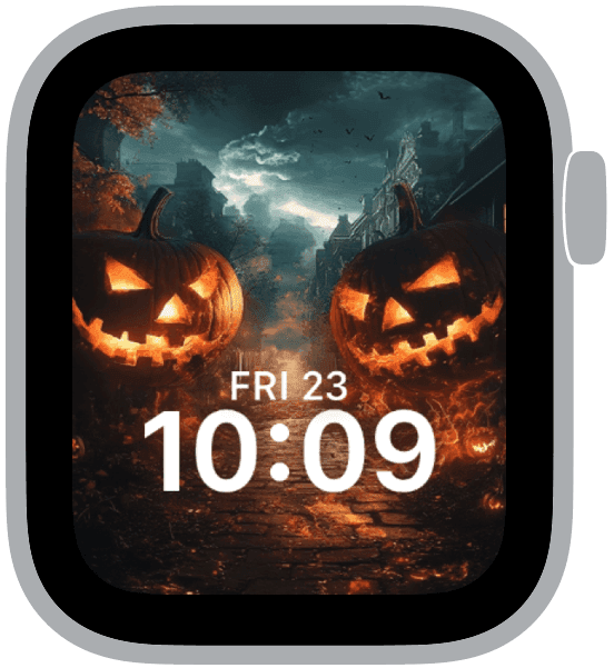 an apple watch face from the halloween horror collection