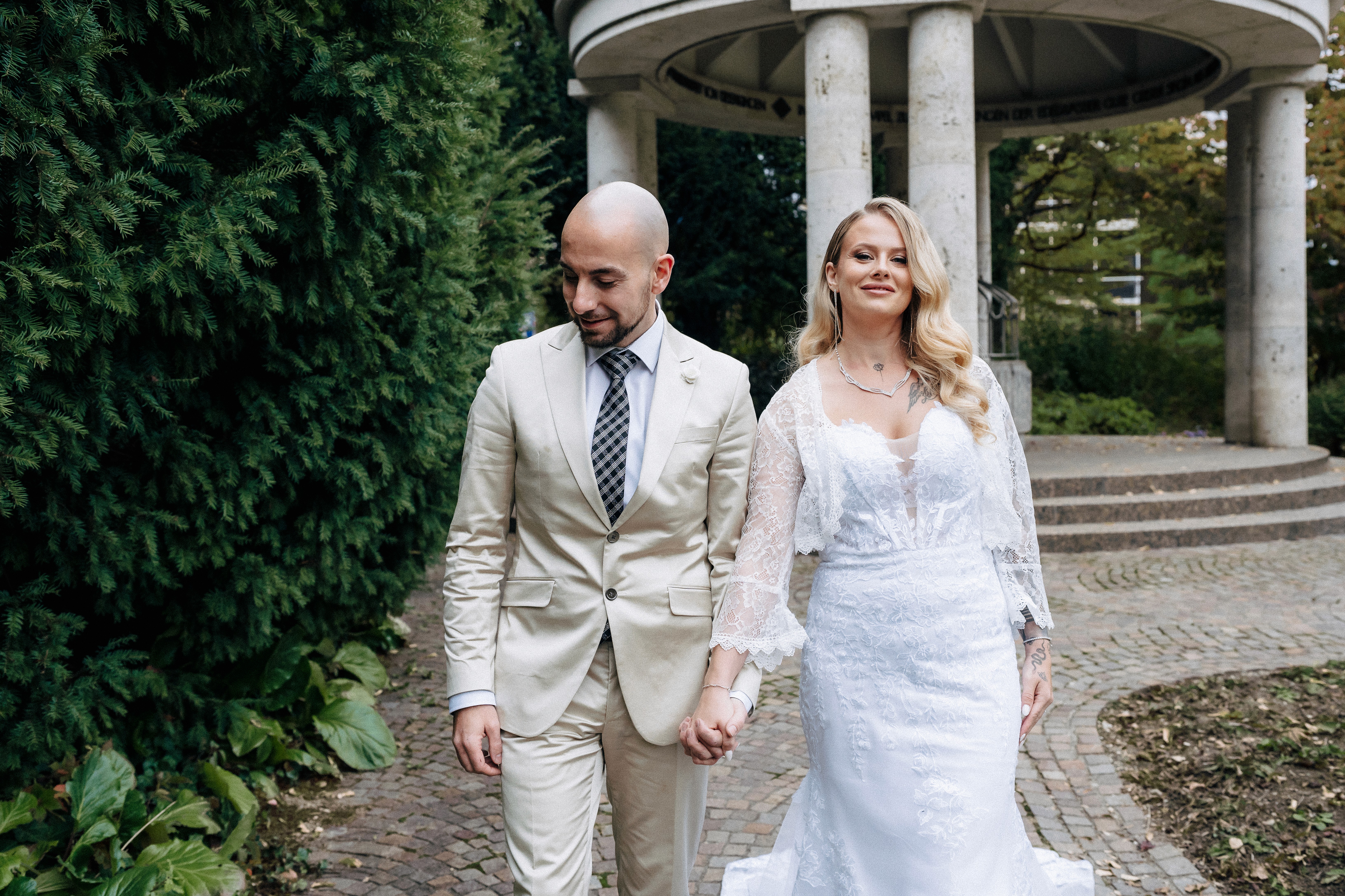 a woman with flowers