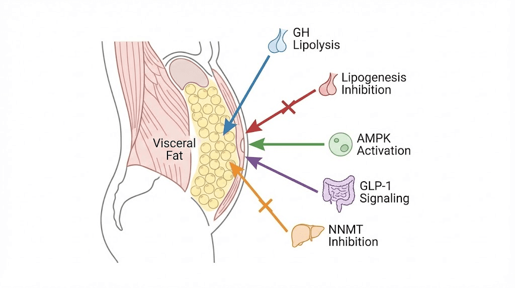 How peptides target belly fat through five different biological mechanisms