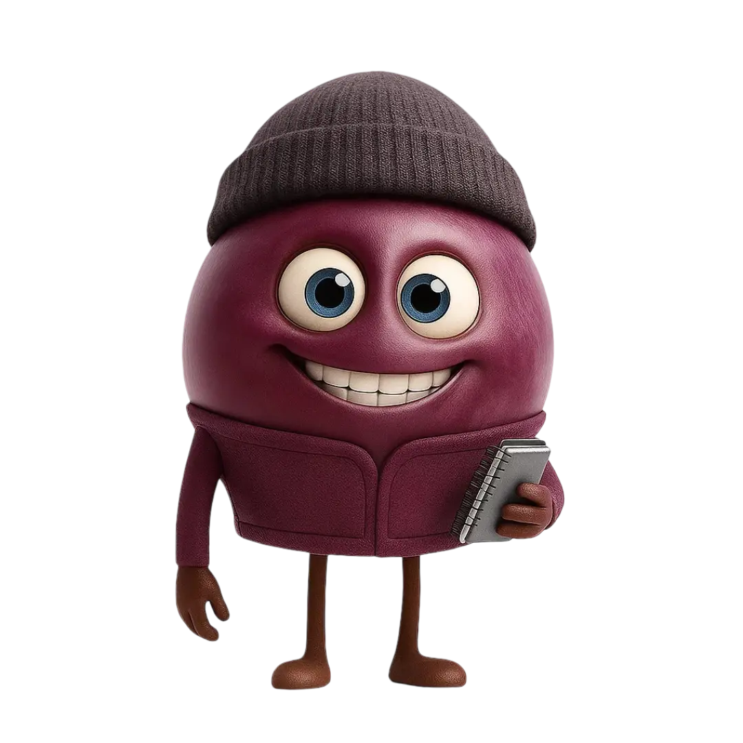 Marselan grape berry illustration for wine education.