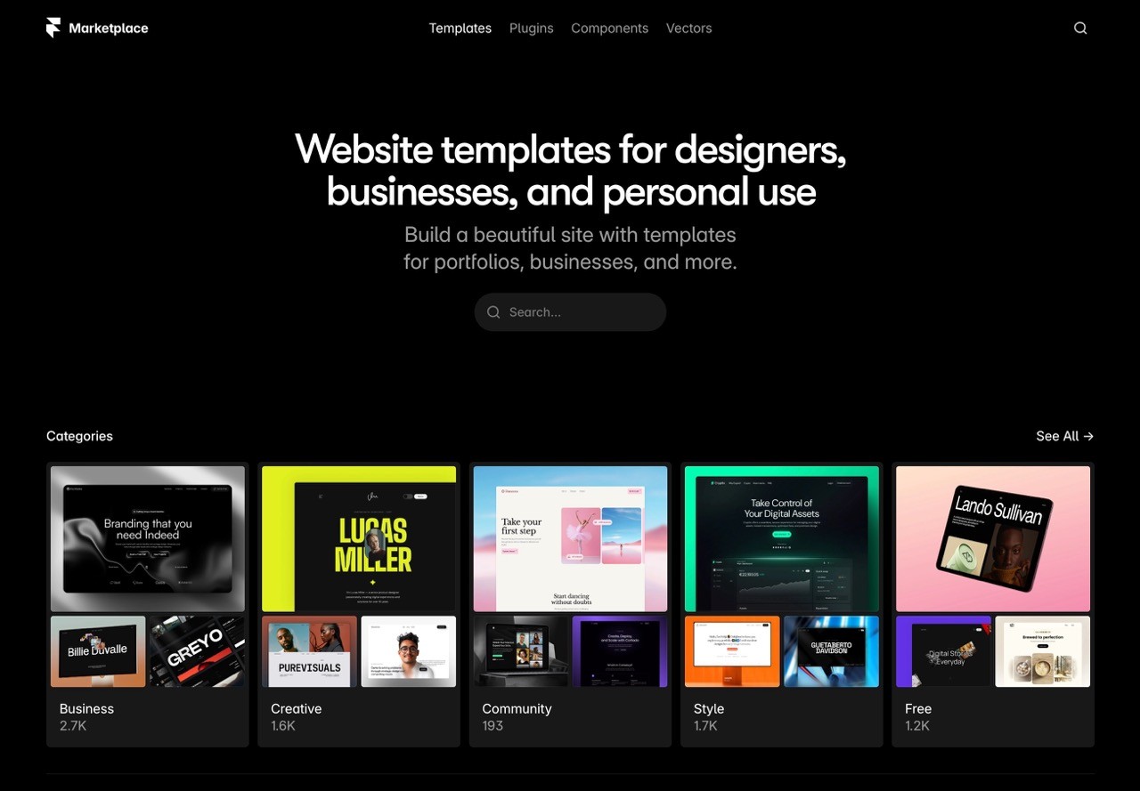 framer marketplace template