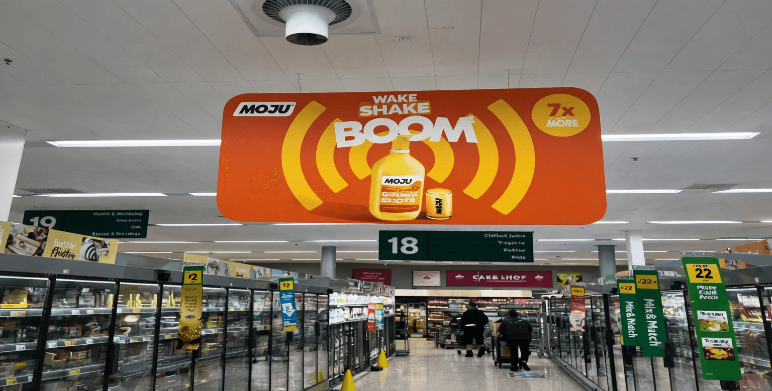 Hand holding waffle cone with three scoops of colorful pastel ice cream