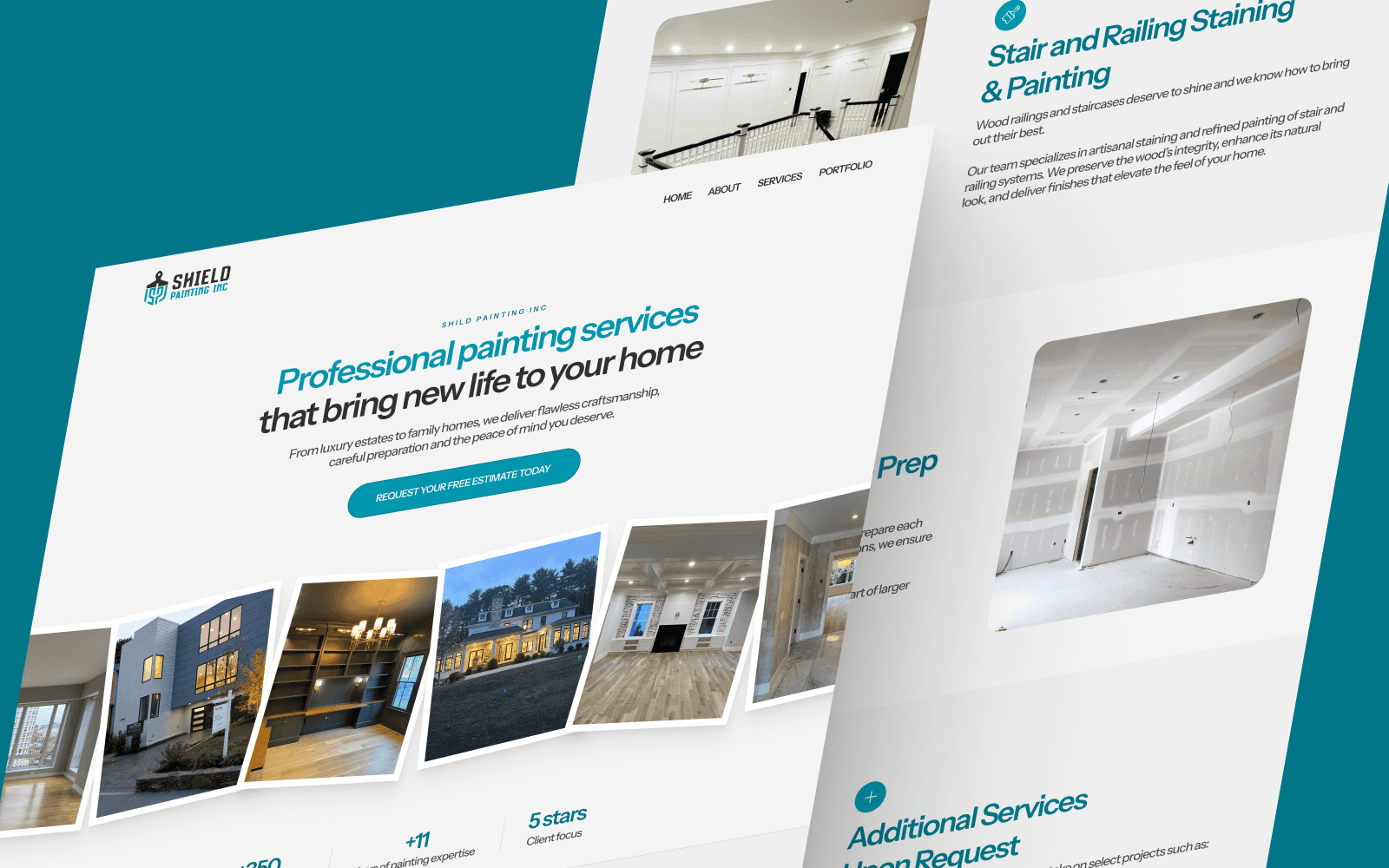 Shield Painting professional website and digital presence built by Business by Nath