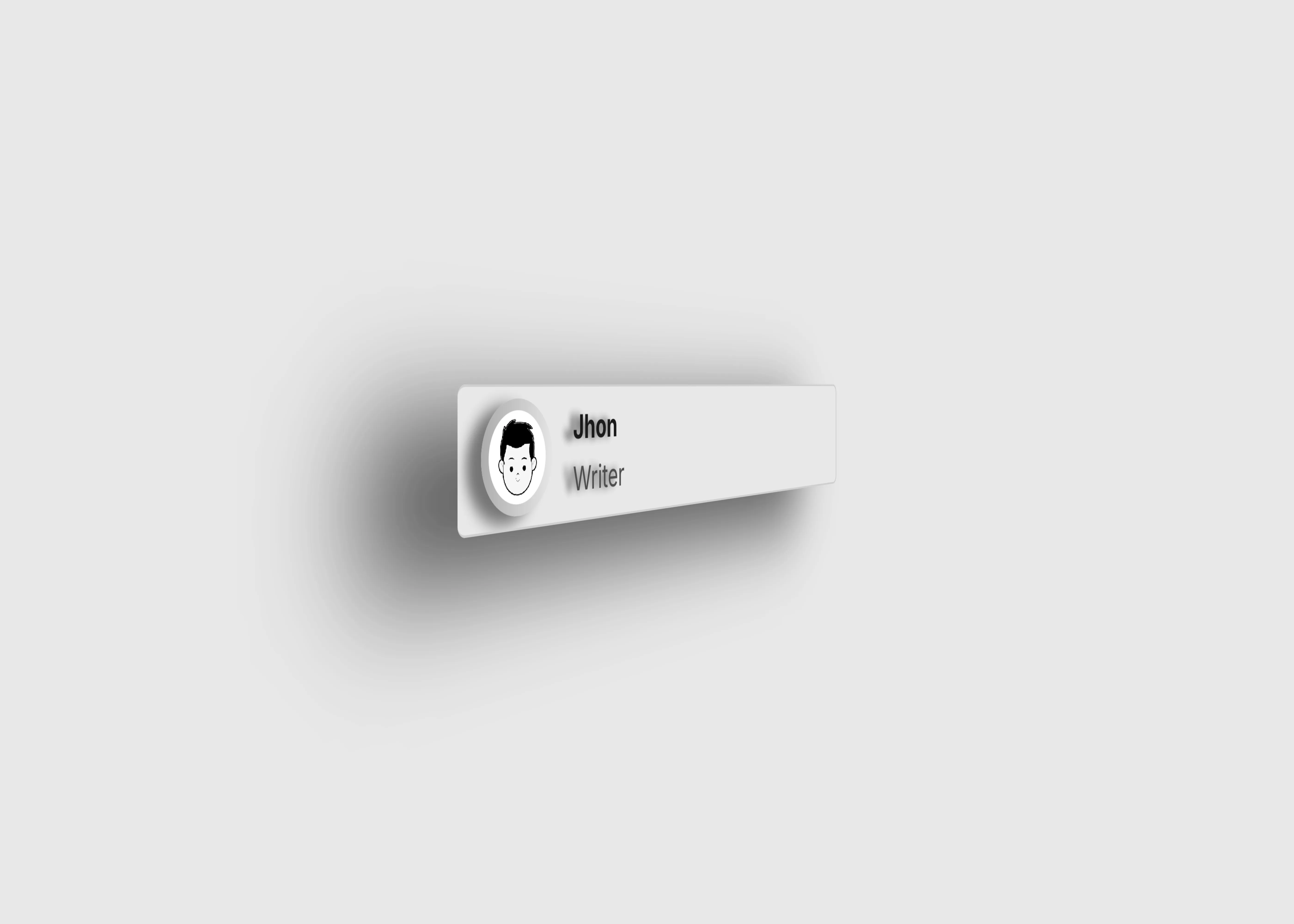 User info card with name, photo, and description in light theme.