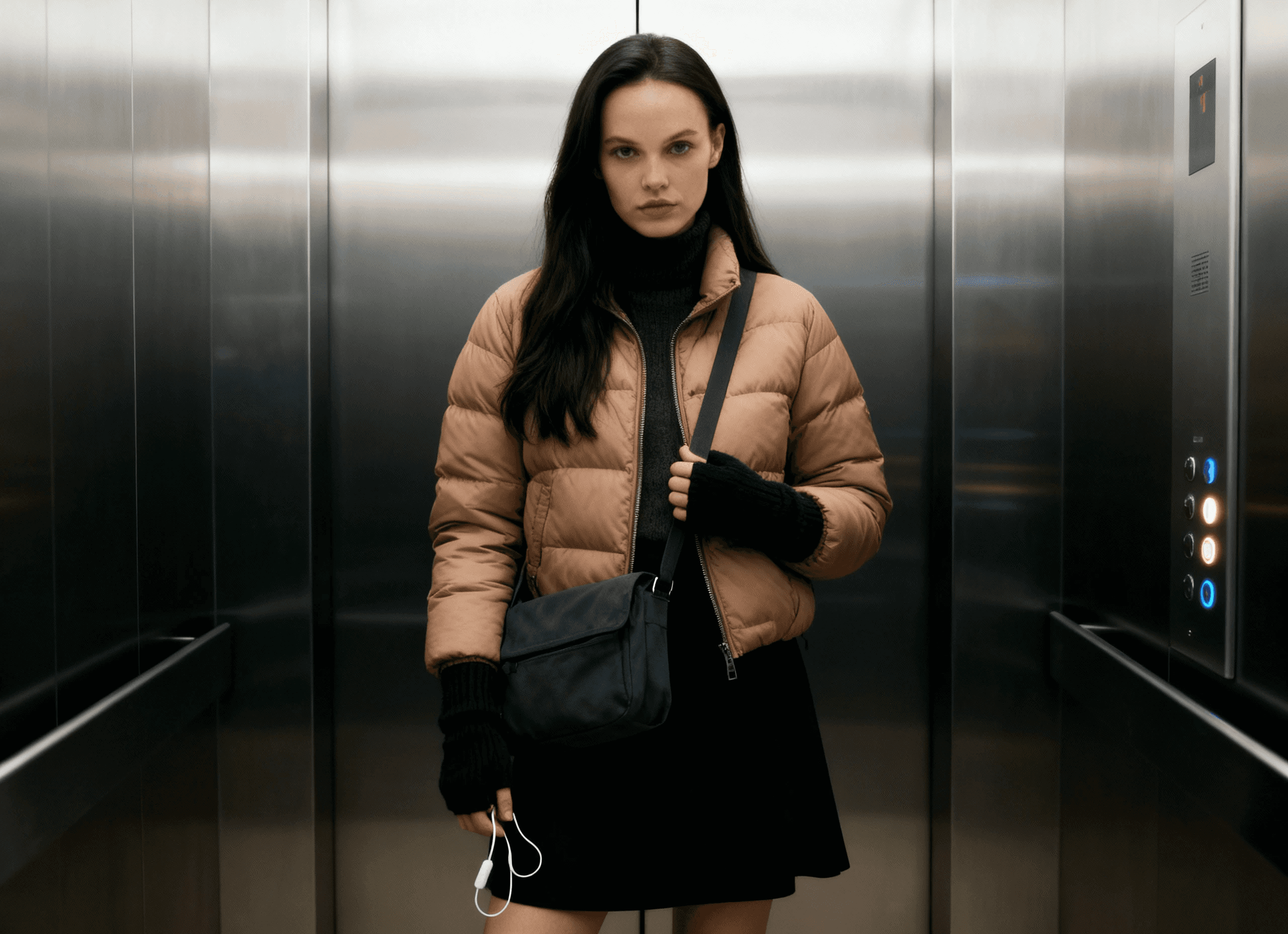 Sunlight streams down a street lined with parked bicycles.