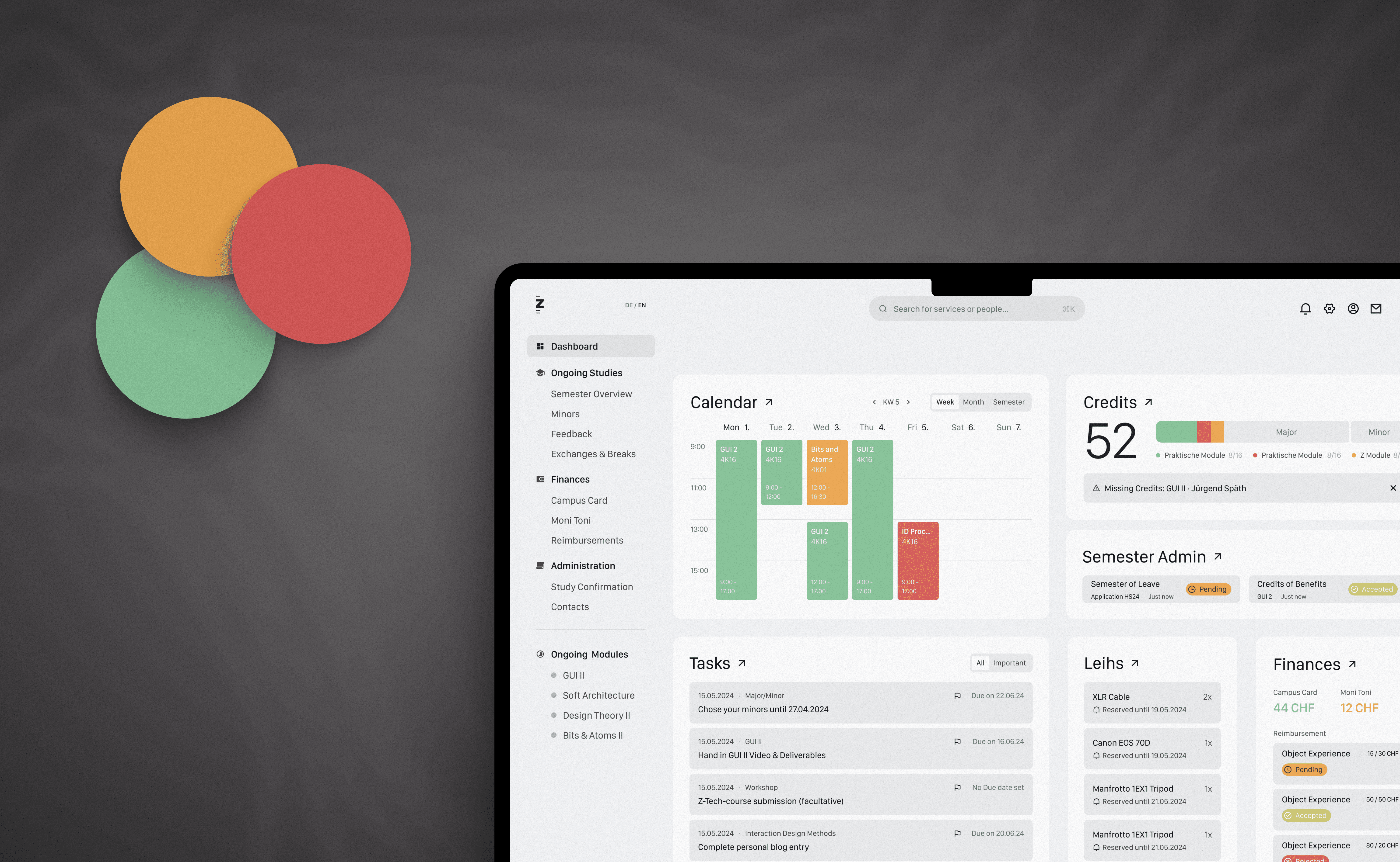 A screenshot from the Stuff page of the website