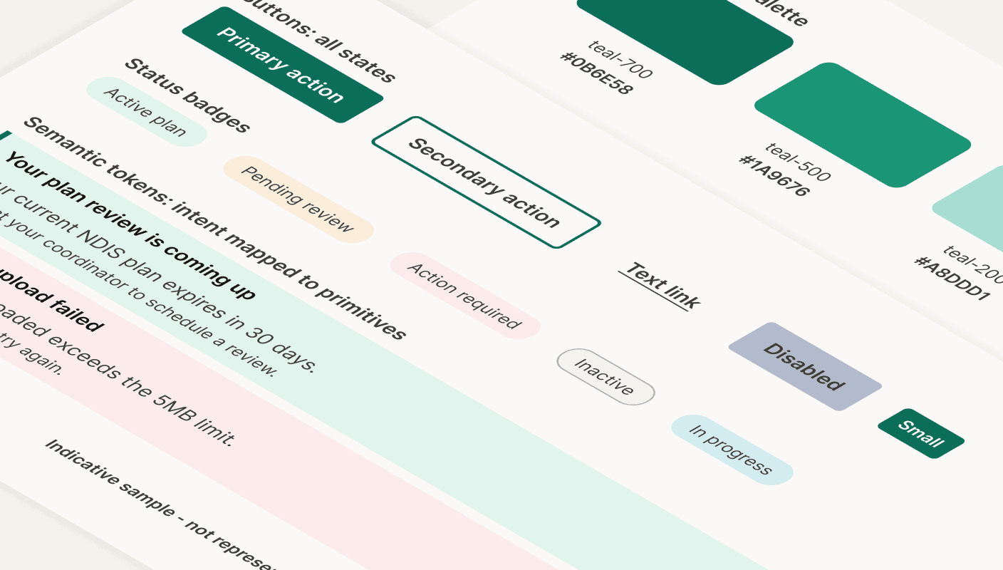 Screenshot of a design system