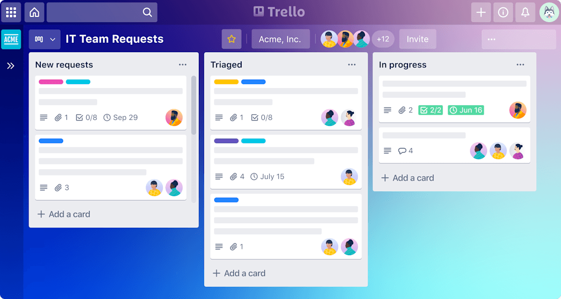 ảnh giao diện của Trello