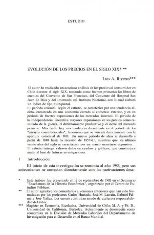 Evolución de los precios en el siglo XIX