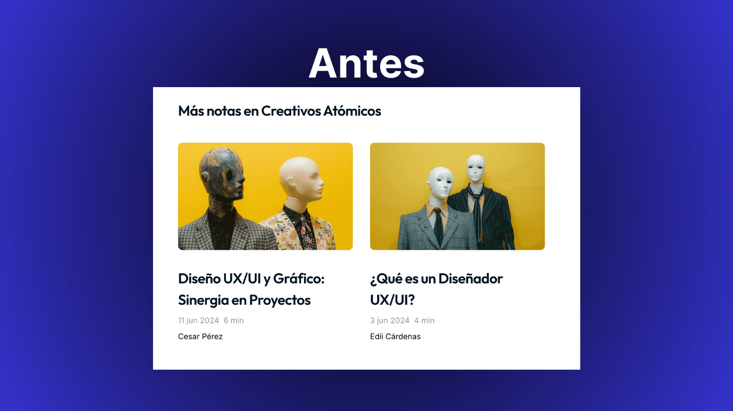 Cambios UI Creativos Atómicos