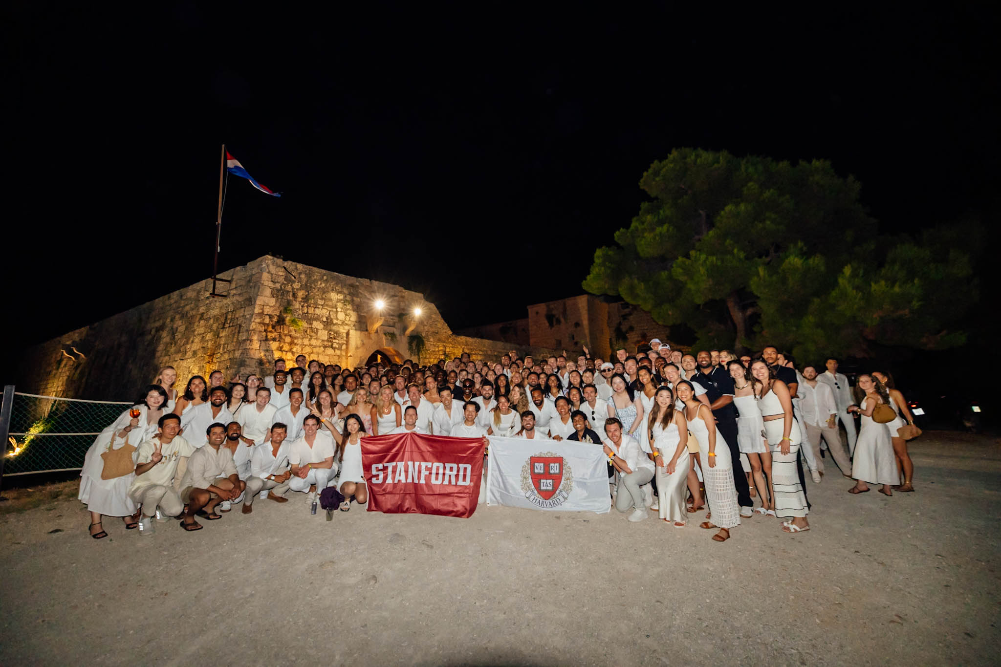 harvard and stanford students being guested at fort george in croatia through yacht week 2025