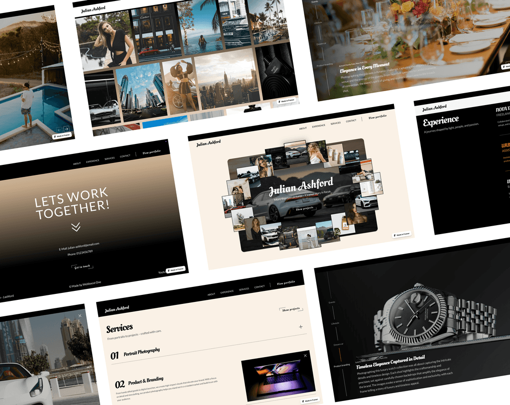 Darstellung unterschiedlicher Startseiten im Bereich professionelles Webdesign