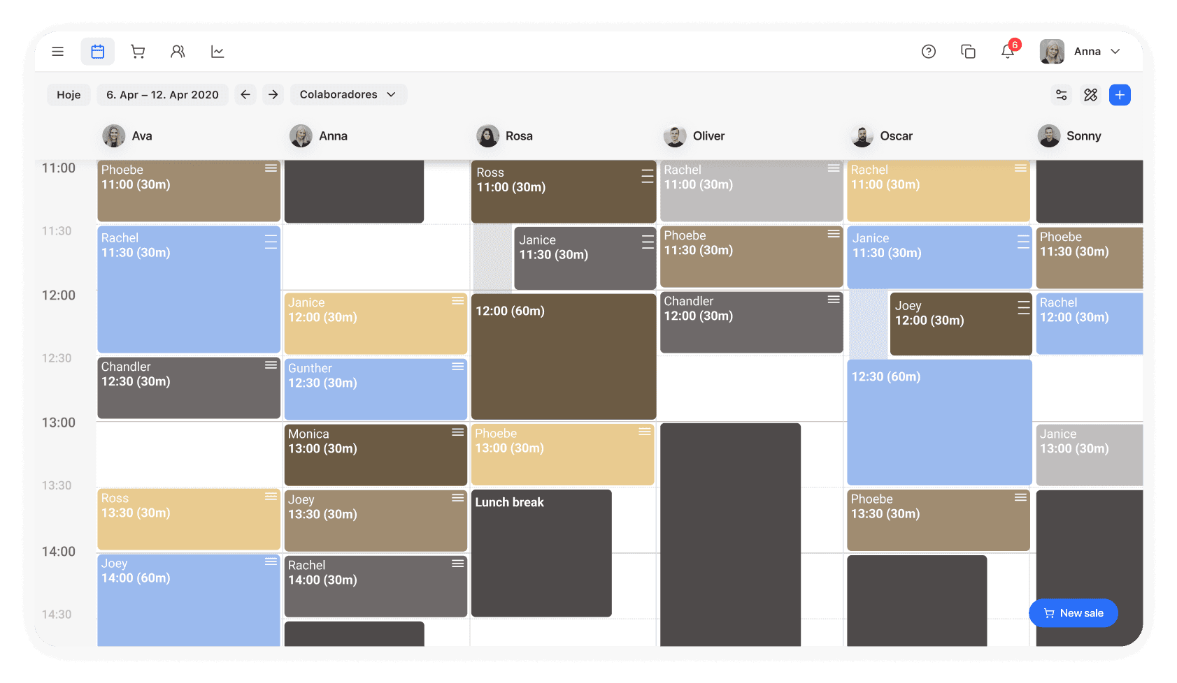 Appointment booking calendar