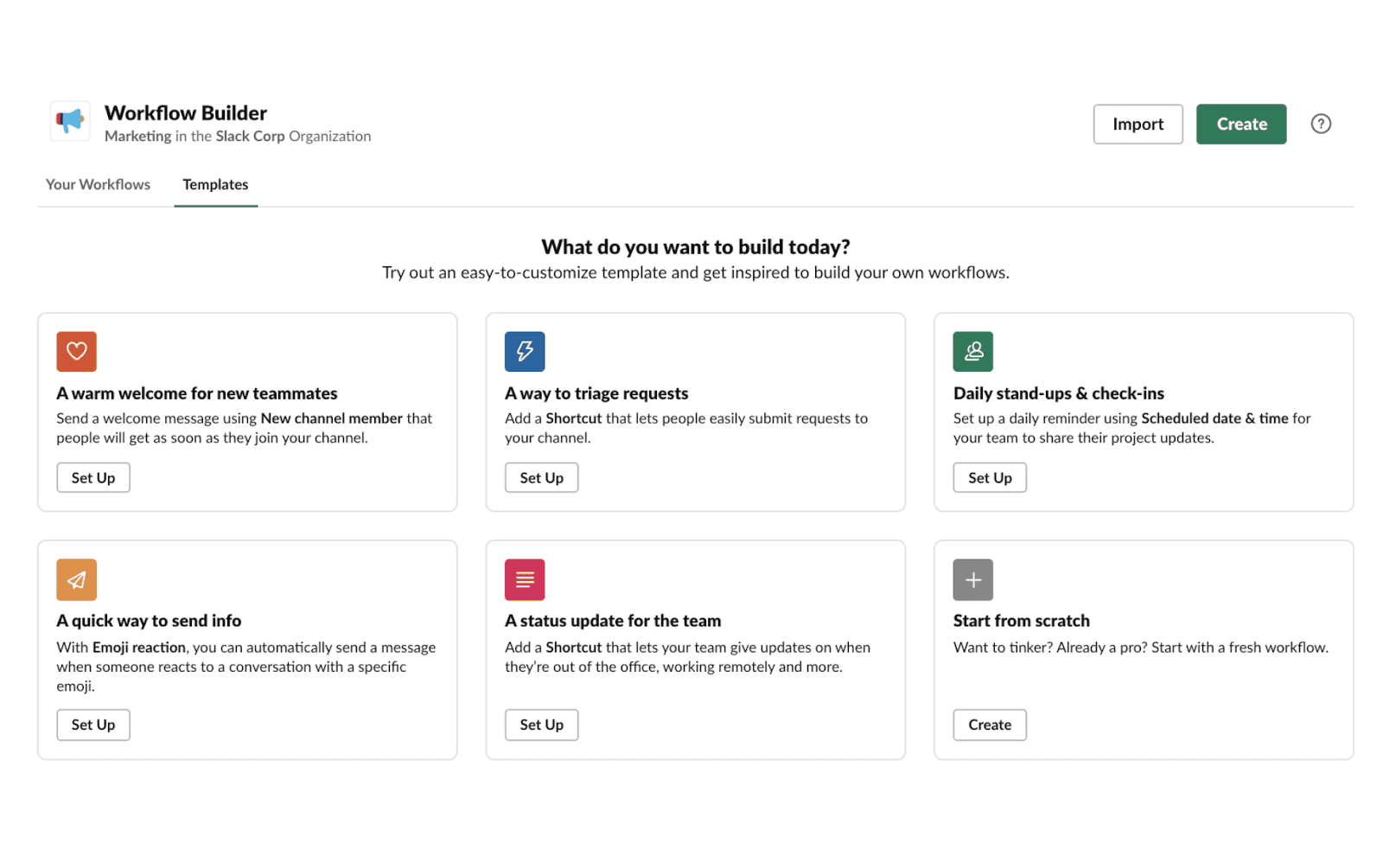 slack workflow builder&nbsp;
