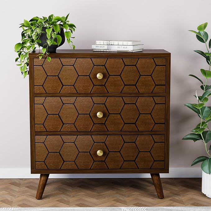 Honeycomb nightstand – A stylish and functional furniture piece, perfect for any modern home.